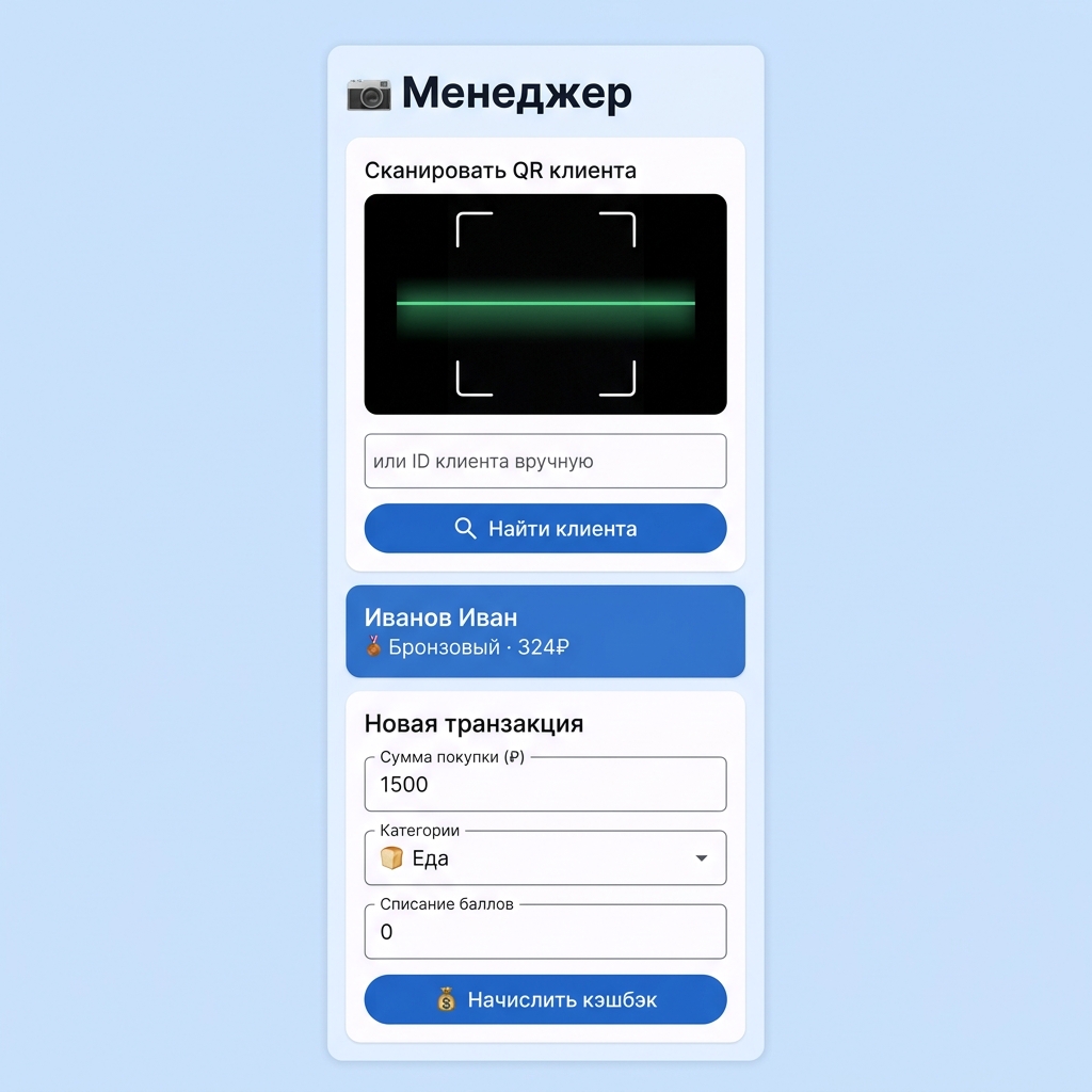 Интерфейс менеджера